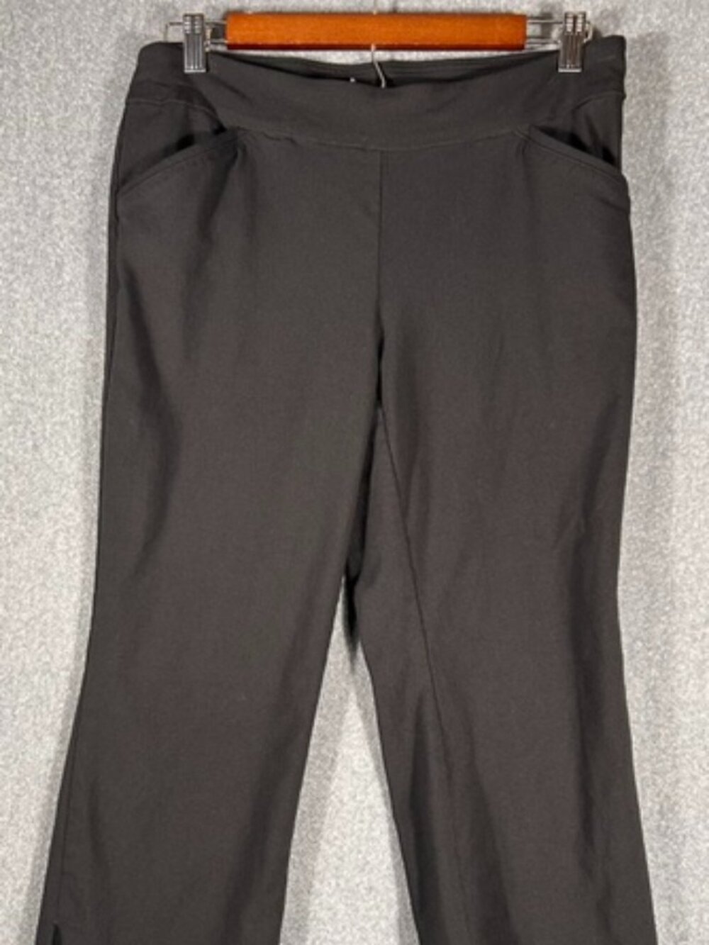 Counterparts Dress Pants Womens Sz Medium Black Pull On Flat Front Midrise - EUC